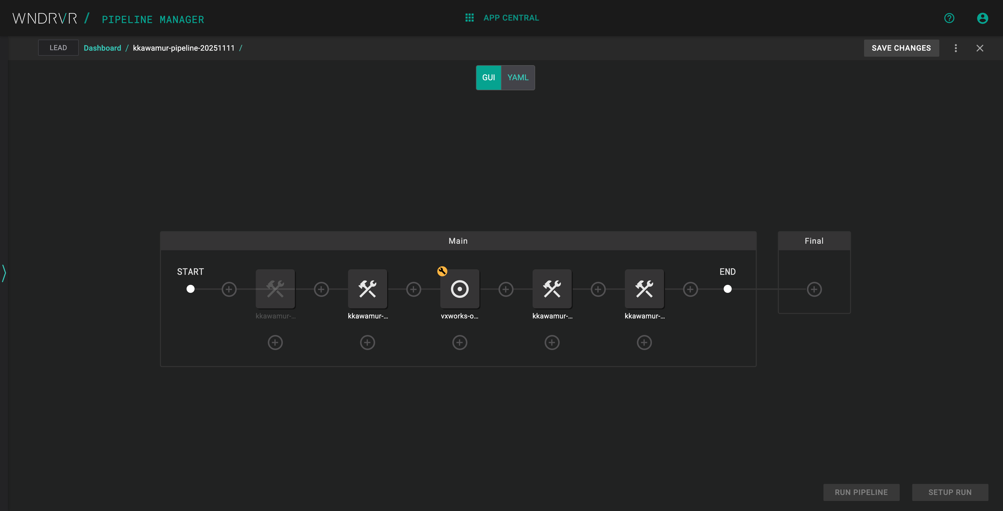 pipeline manager tool screenshot